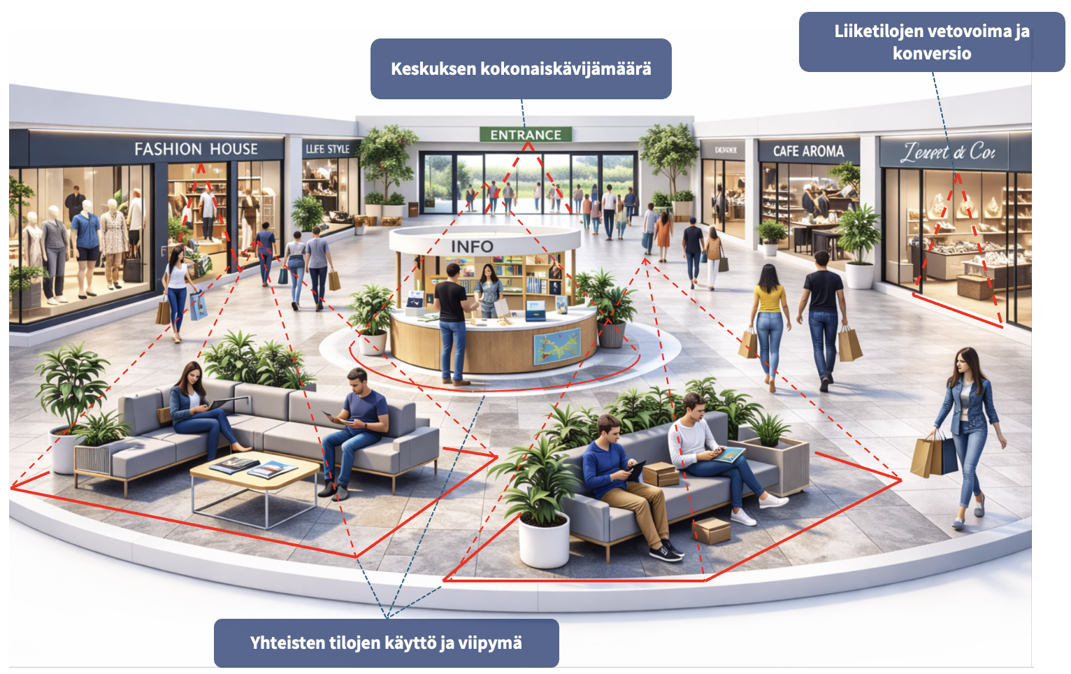 People flow in a Mall